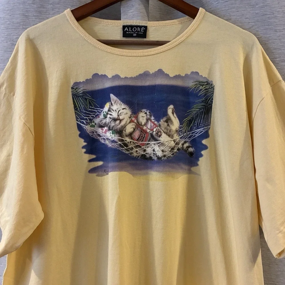 Vintage Official Cat‎ Lover Moomoo Top 90s Retro One Size